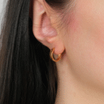 22 Ayar Altın Desenli Halka Küpe