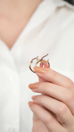 22 Ayar Altın Dalgalı Halka Küpe - Görsel 5