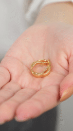 22 Ayar Altın Dalgalı Halka Küpe - Görsel 4