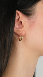 22 Ayar Altın Dalgalı Halka Küpe - Görsel 3