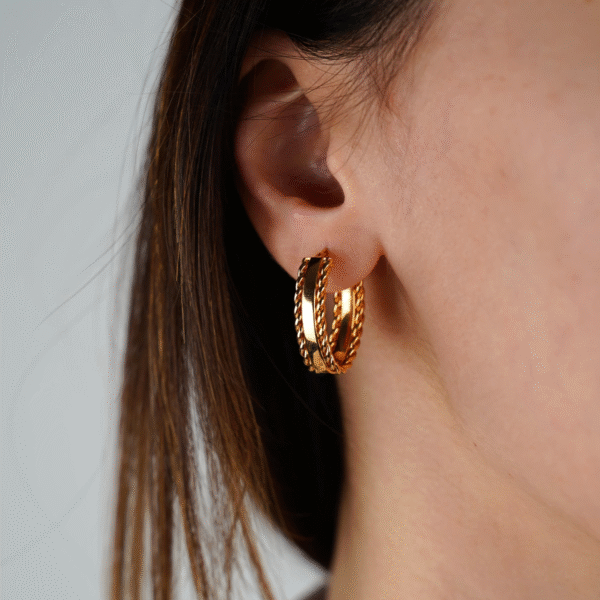 22 Ayar Altın Halka Küpe 612