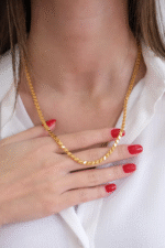 22 Ayar Altın 55 cm Arpa Zincir Kolye 86 - Görsel 3