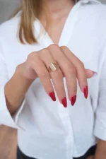 14 Ayar Altın Taşlı Yüzük 496 - Görsel 3