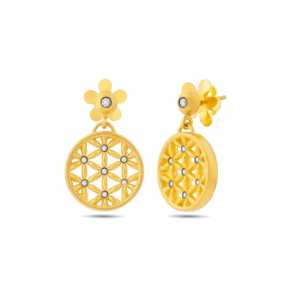 14 Ayar Altın Mandoria Küpe 1092