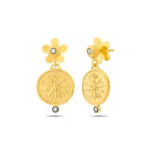 14 Ayar Altın Compas Küpe 1091