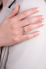 14 Ayar Altın Sıralı Çizgi Yüzük 201 - Görsel 2