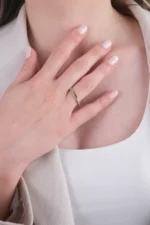 14 Ayar Altın Sıralı Çizgi Yüzük 201 - Görsel 3