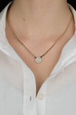 14 Ayar Altın Baget İtalyan Zincirli Kolye 812 - Görsel 6