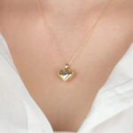 14 Ayar Altın Bombeli Sivri Uçlu Kolye Ucu 484