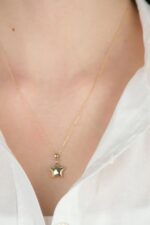 14 Ayar Altın Bombeli Yıldız Kolye Ucu 497