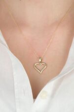 14 Ayar Altın İçi Boş Kalpli Kolye Ucu 496