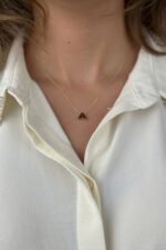 14 Ayar Altın A Harf Kolye 693 - Görsel 7