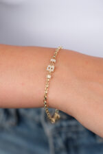 14 Ayar Altın B Harf Bileklik 974 - Görsel 2