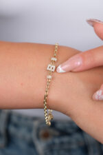 14 Ayar Altın B Harf Bileklik 974 - Görsel 3