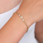 14 Ayar Altın B Harf Bileklik 974