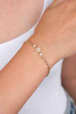 14 Ayar Altın B Harf Bileklik 974