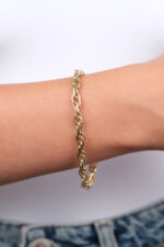 14 Ayar Altın Halka Zincir Bileklik 967