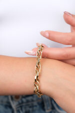 14 Ayar Altın Halka Zincir Bileklik 552 - Görsel 5