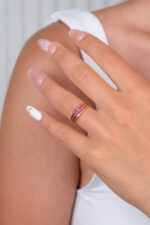 14 Ayar Altın Mor Taşlı Yüzük 946 - Görsel 4