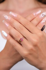 14 Ayar Altın Mor Taşlı Yüzük 946 - Görsel 5