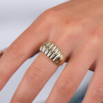 14 Ayar Altın kalın Çizgili Yüzük 809