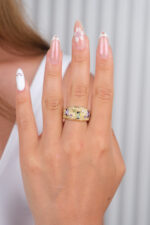 14 Ayar Altın Renkli Taşlı Yüzük 909