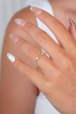 14 Ayar Altın Küçük Taşlı Yüzük 943 - Görsel 5