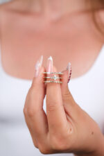 14 Ayar Altın 3 Sıralı Taşlı Yüzük 948 - Görsel 5