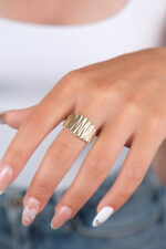 14 Ayar Altın Sıralı Çizgi Yüzük 810 - Görsel 2