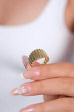 14 Ayar Altın Sıralı Çizgi Yüzük 810 - Görsel 5