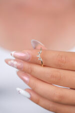 14 Ayar Altın Küçük Taşlı Yüzük 787 - Görsel 5