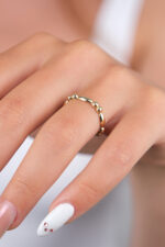 14 Ayar Altın Top Detay Yüzük 877 - Görsel 2