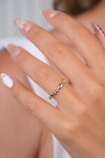 14 Ayar Altın Top Detay Yüzük 877