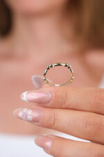 14 Ayar Altın Top Detay Yüzük 877 - Görsel 5