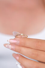 14 Ayar Altın Yuvarlak Küçük Taşlı Yüzük 939 - Görsel 5