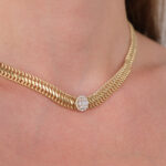 14 Ayar Altın Ortası Taşlı Kolye 382