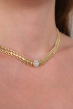 14 Ayar Altın Ortası Taşlı Kolye 382