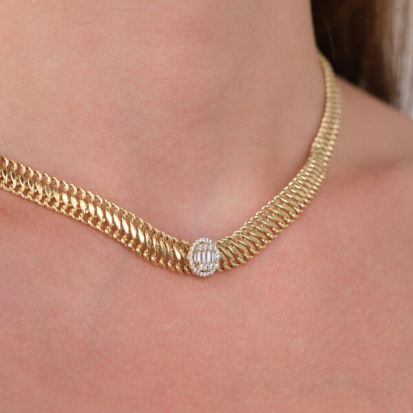 14 Ayar Altın Ortası Taşlı Kolye 382