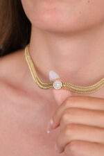 14 Ayar Altın Ortası Taşlı Kolye 382 - Görsel 4