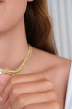 14 Ayar Altın Ortası Taşlı Kolye 382 - Görsel 5