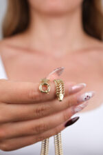 14 Ayar Altın Ortası Taşlı Kolye 382 - Görsel 6