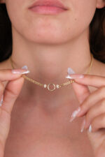 14 Ayar Altın Ortası Yuvarlak Kolye 830 - Görsel 4