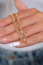 14 Ayar Altın Ortası Yuvarlak Kolye 830 - Görsel 5