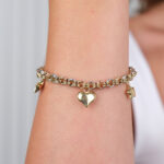 14 Ayar Altın Kalpli Yıldızlı Bileklik 989