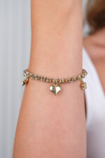 14 Ayar Altın Kalpli Yıldızlı Bileklik 989