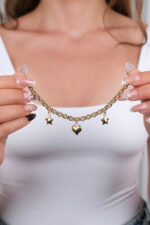 14 Ayar Altın Kalpli Yıldızlı Bileklik 989 - Görsel 6