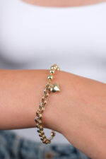 14 Ayar Altın Kalpli Bileklik 991 - Görsel 2