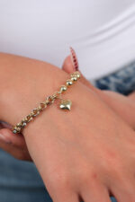 14 Ayar Altın Kalpli Bileklik 991 - Görsel 3