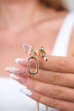 14 Ayar Altın Büyük Taşlı Zincir Bileklik 1008 - Görsel 4