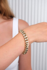 14 Ayar Altın Kalın Zincir Bileklik 1003 - Görsel 3